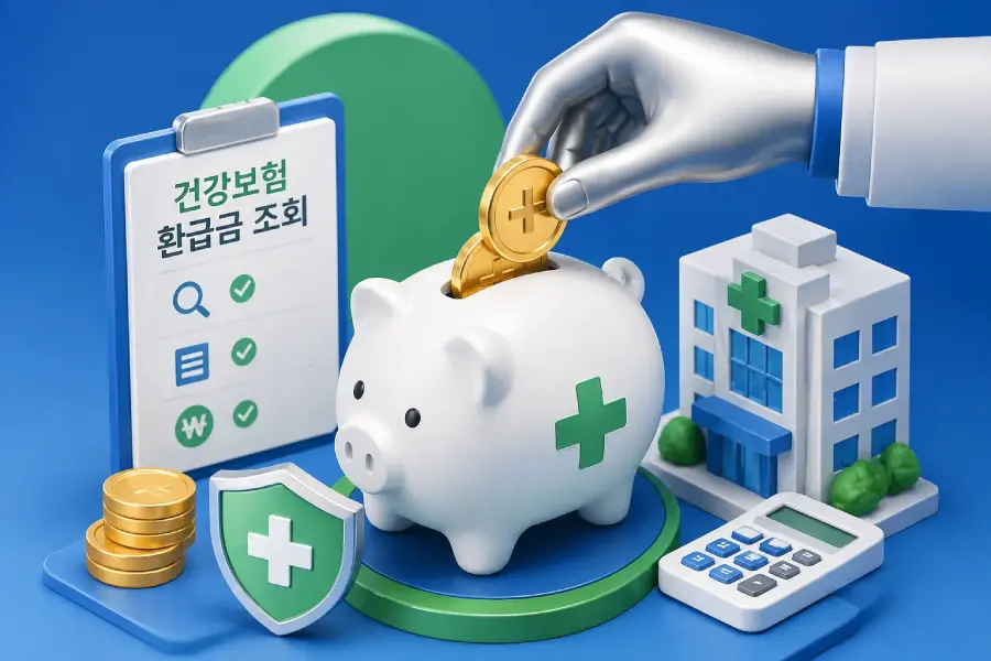 국민건강보험공단 환급금 조회 및 신청 프로세스 시각화