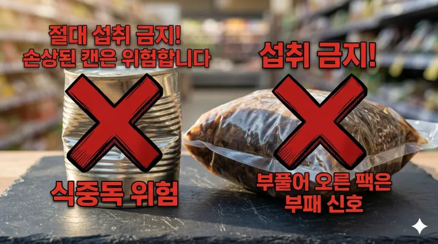 소비기한 이내라도 섭취하면 위험한 변질된 식품 포장 사례