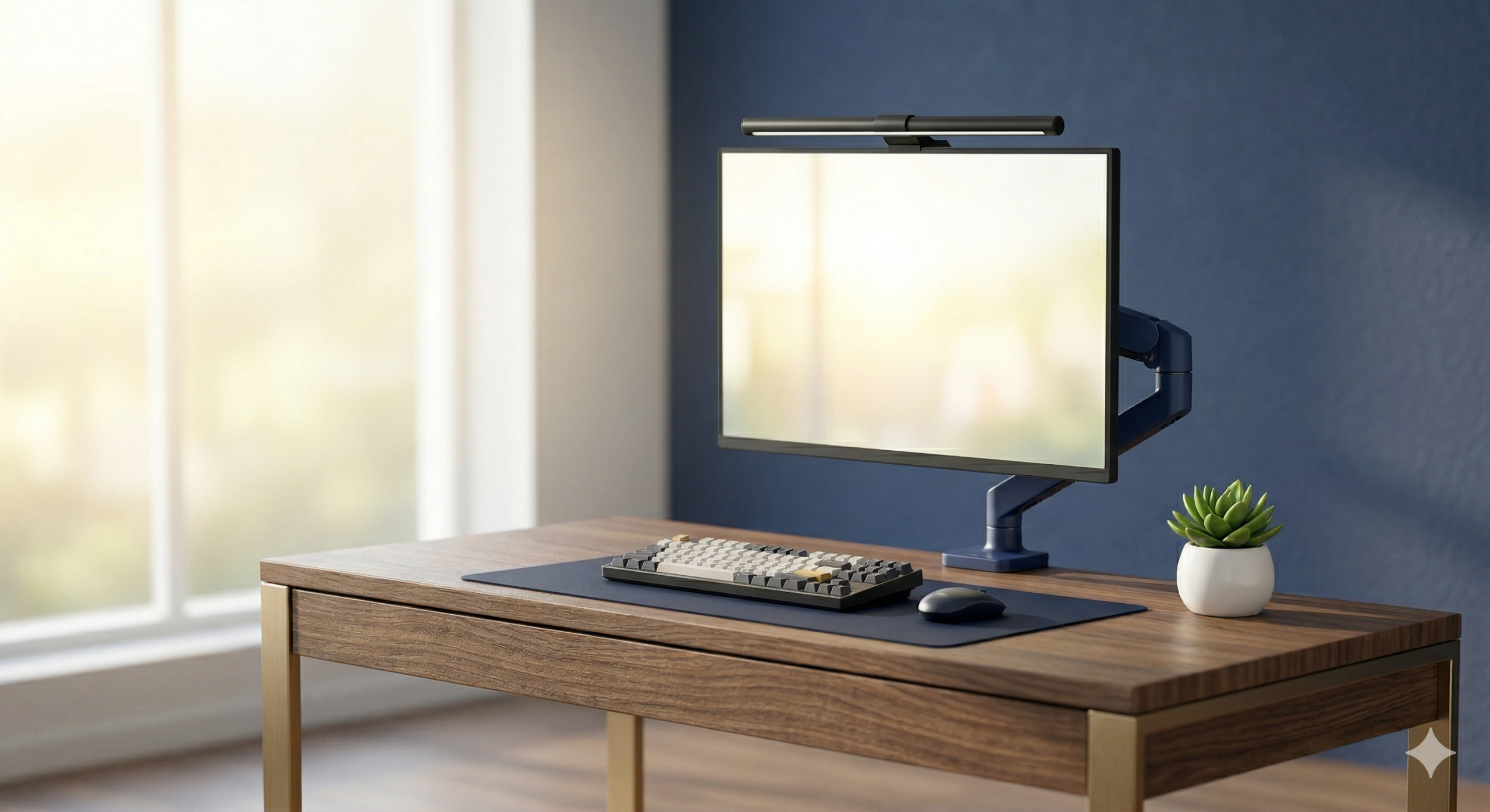 최적화된 모니터 조명 환경과 데스크테리어