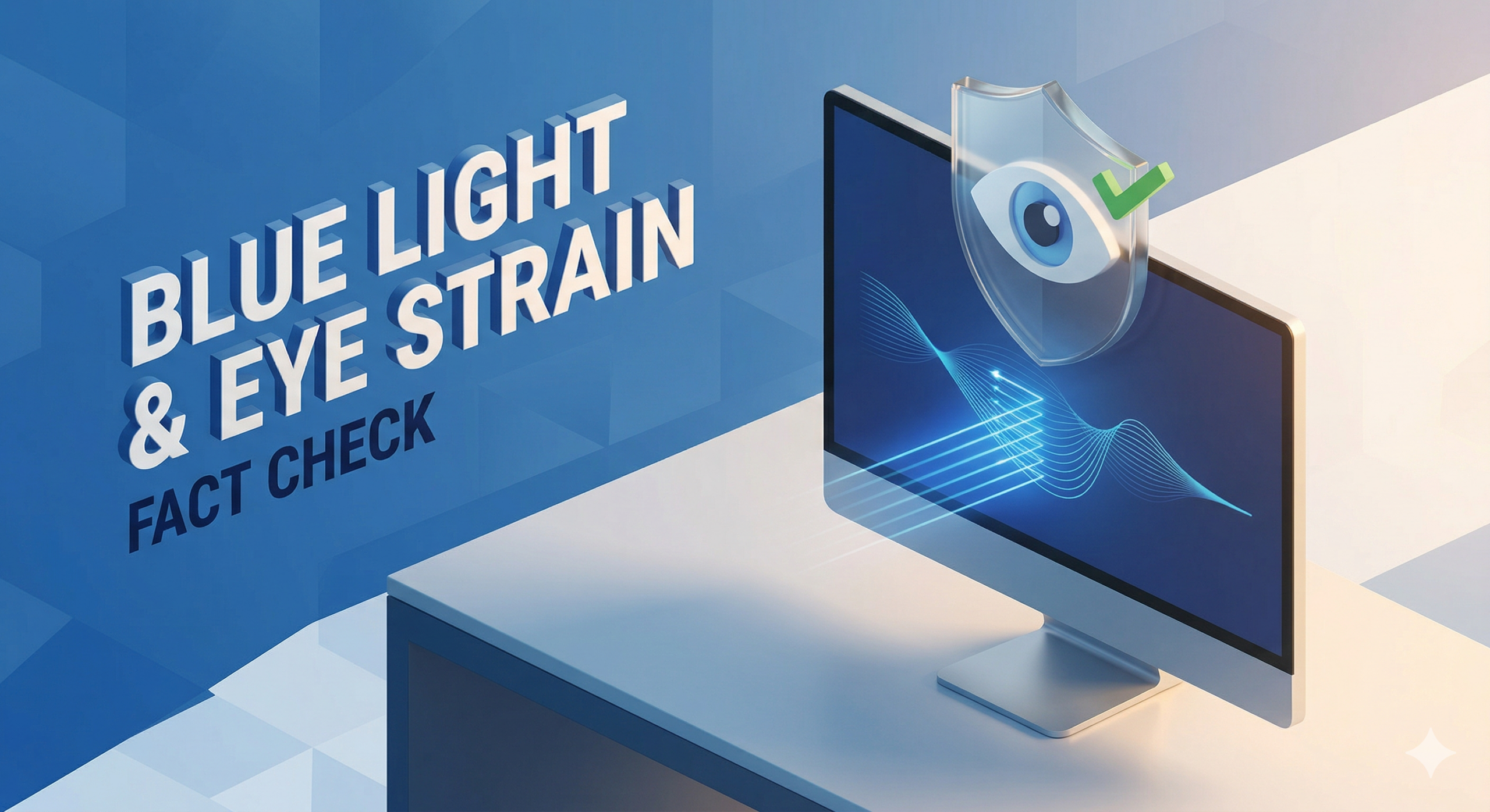 모니터 블루라이트 차단 효과와 눈 피로 해결법을 상징하는 이미지