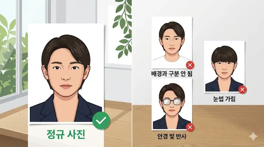 외교부 기준 여권 사진 규격 가이드라인 인포그래픽
