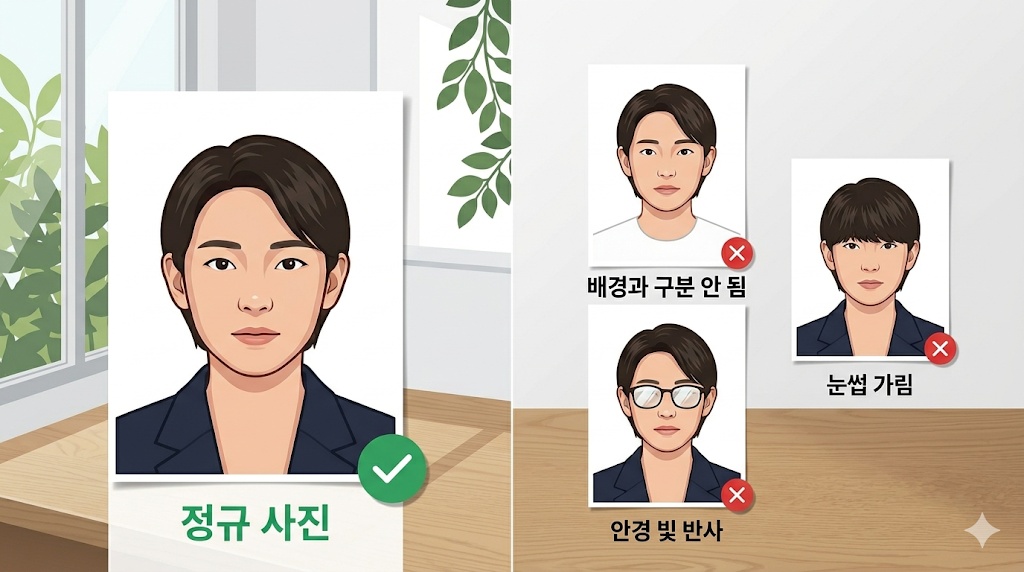 외교부 기준 여권 사진 규격 가이드라인 인포그래픽